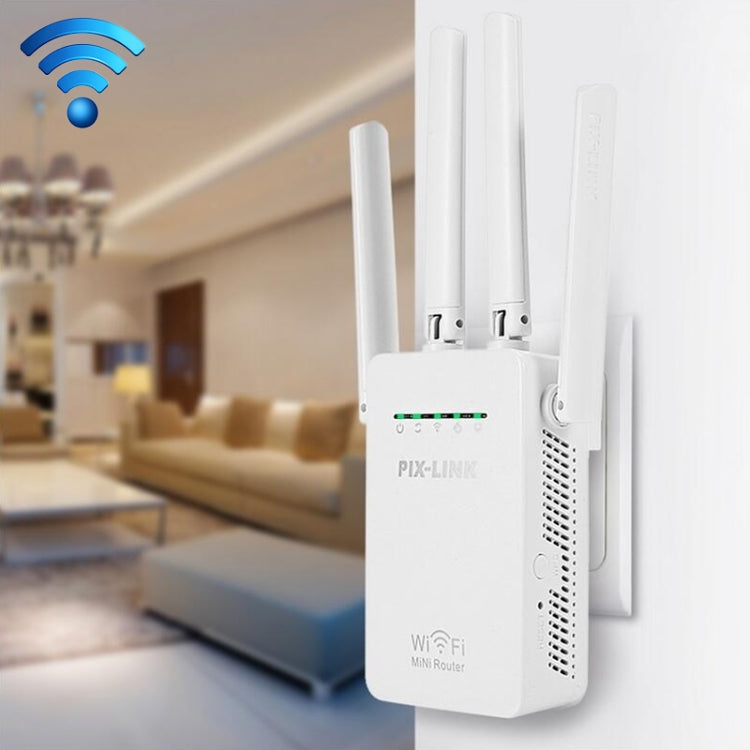 Ripetitore router wireless Smart WiFi con 4 antenne WiFi, EU Plug Black, EU Plug White, UK Plug Black, UK Plug White, US Plug Black, US Plug White