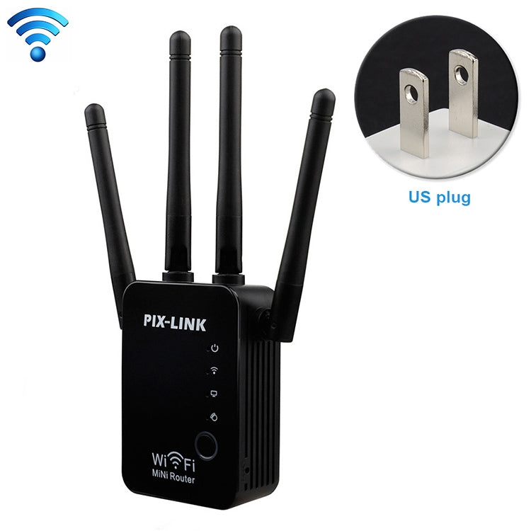 Ripetitore router wireless Smart WiFi con 4 antenne WiFi, EU Plug Black, EU Plug White, UK Plug Black, UK Plug White, US Plug Black, US Plug White