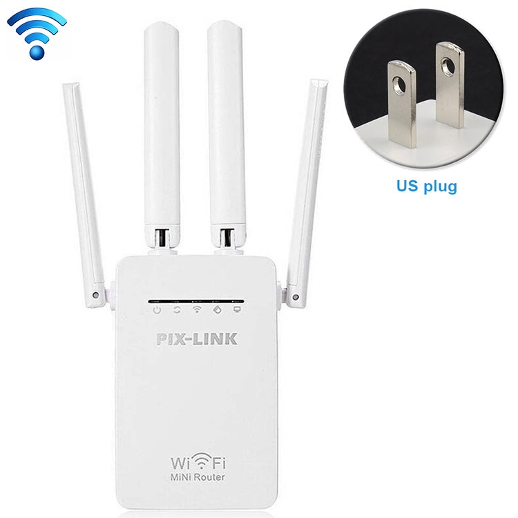 Ripetitore router wireless Smart WiFi con 4 antenne WiFi, EU Plug Black, EU Plug White, UK Plug Black, UK Plug White, US Plug Black, US Plug White