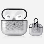 Custodia protettiva per auricolari in pelle di serpente con fibbia per appendere AirPods 3