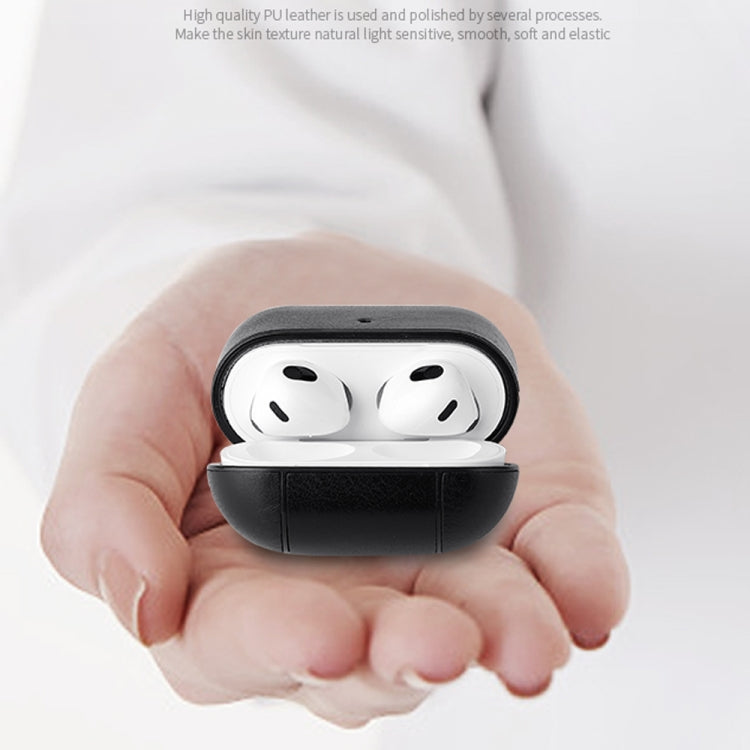 Custodia protettiva per auricolari Crazy Horse Texture con fibbia Hang per AirPods 3