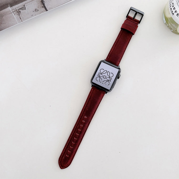 Cinturino di ricambio opaco Crazy Horse Texture per Apple Watch Series, 7 45mm / 6&SE&5&4 44mm / 3&2&1 42mm, 7 41mm / 6&SE&5&4 40mm / 3&2&1 38mm