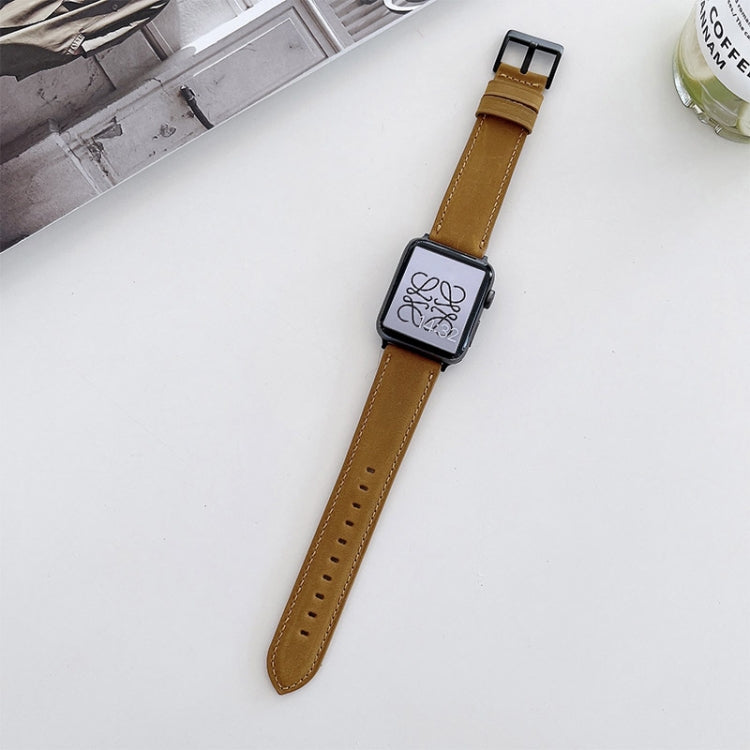 Cinturino di ricambio opaco Crazy Horse Texture per Apple Watch Series, 7 45mm / 6&SE&5&4 44mm / 3&2&1 42mm, 7 41mm / 6&SE&5&4 40mm / 3&2&1 38mm