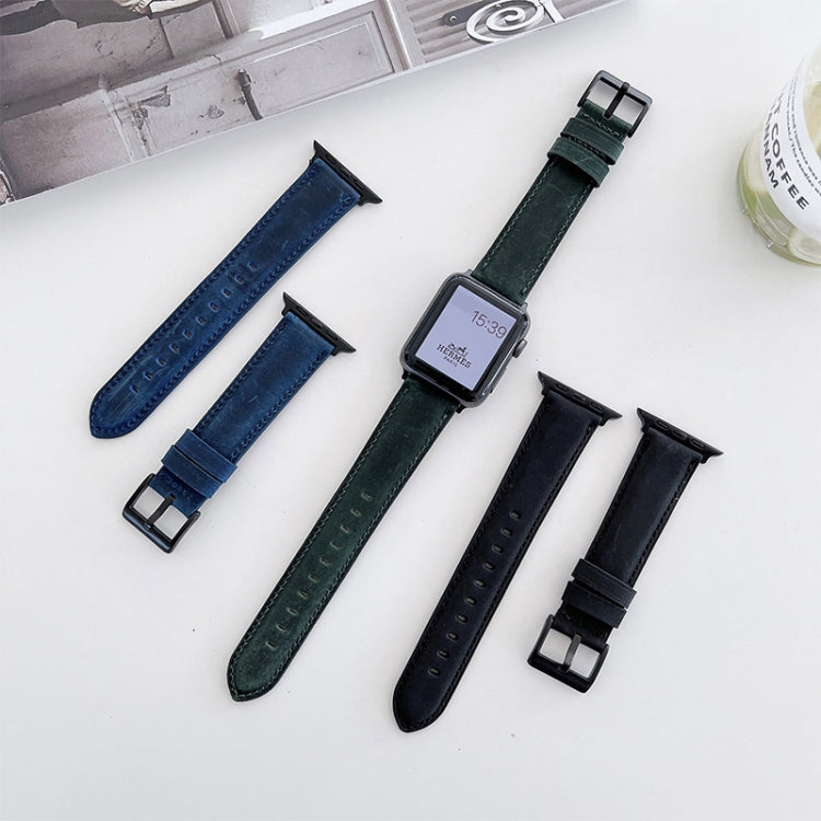 Cinturino di ricambio opaco Crazy Horse Texture per Apple Watch Series, 7 45mm / 6&SE&5&4 44mm / 3&2&1 42mm, 7 41mm / 6&SE&5&4 40mm / 3&2&1 38mm