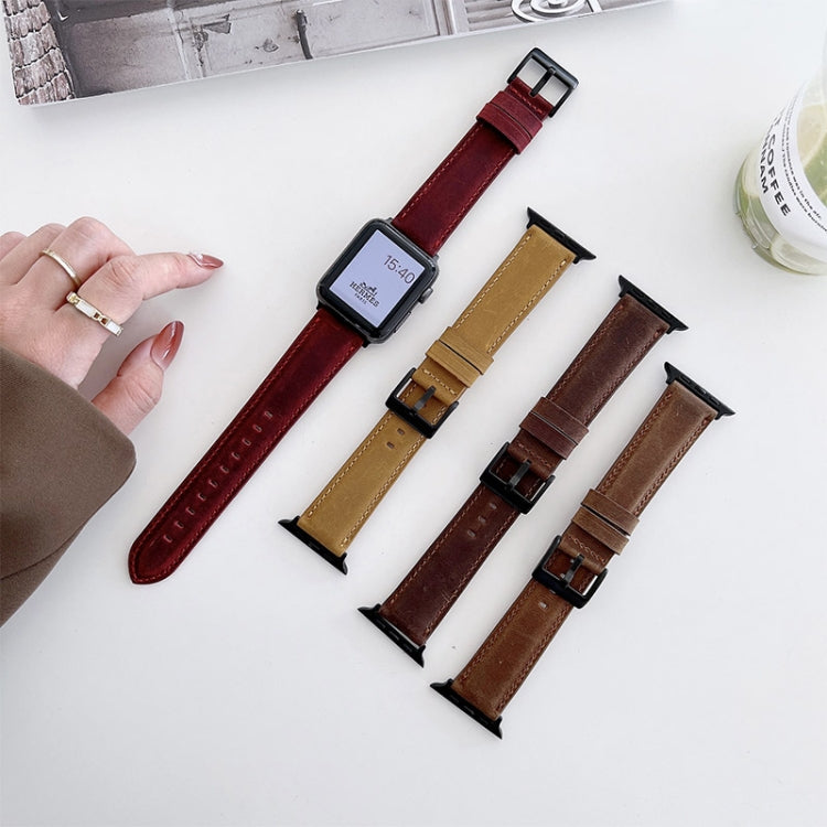 Cinturino di ricambio opaco Crazy Horse Texture per Apple Watch Series, 7 45mm / 6&SE&5&4 44mm / 3&2&1 42mm, 7 41mm / 6&SE&5&4 40mm / 3&2&1 38mm