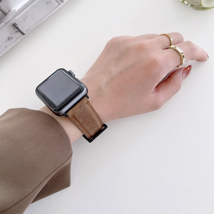 Cinturino di ricambio opaco Crazy Horse Texture per Apple Watch Series, 7 45mm / 6&SE&5&4 44mm / 3&2&1 42mm, 7 41mm / 6&SE&5&4 40mm / 3&2&1 38mm