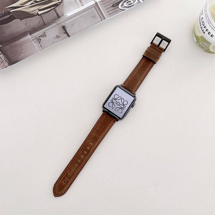 Cinturino di ricambio opaco Crazy Horse Texture per Apple Watch Series, 7 45mm / 6&SE&5&4 44mm / 3&2&1 42mm, 7 41mm / 6&SE&5&4 40mm / 3&2&1 38mm