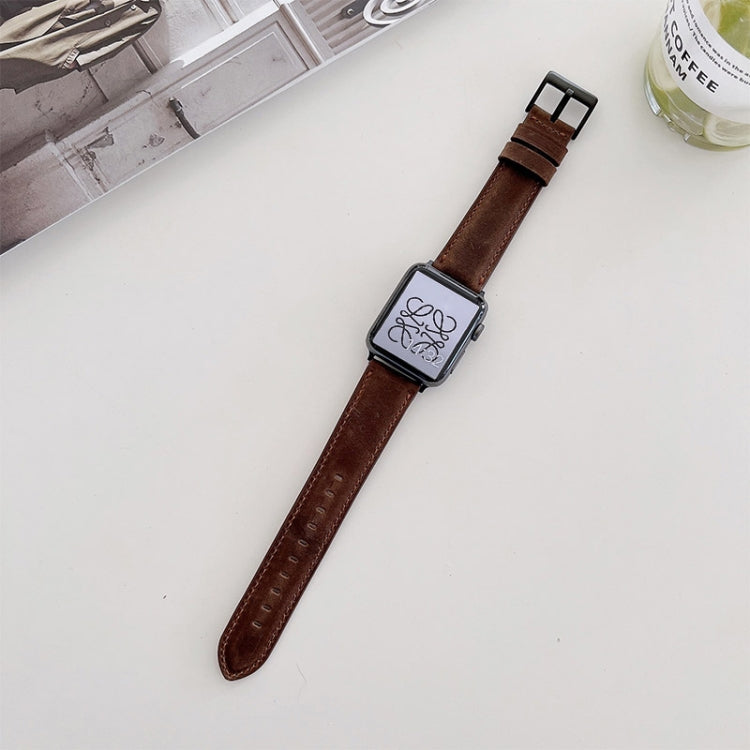 Cinturino di ricambio opaco Crazy Horse Texture per Apple Watch Series, 7 45mm / 6&SE&5&4 44mm / 3&2&1 42mm, 7 41mm / 6&SE&5&4 40mm / 3&2&1 38mm