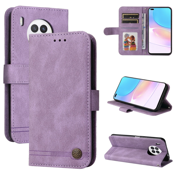 Custodia per telefono in pelle a vibrazione orizzontale con bottone in metallo con albero della vita Skin Feel, For OPPO Realme 8i, For OPPO Realme GT NEO2, For OPPO Reno6 4G, For Huawei Nova 8i / Honor 50 Lite