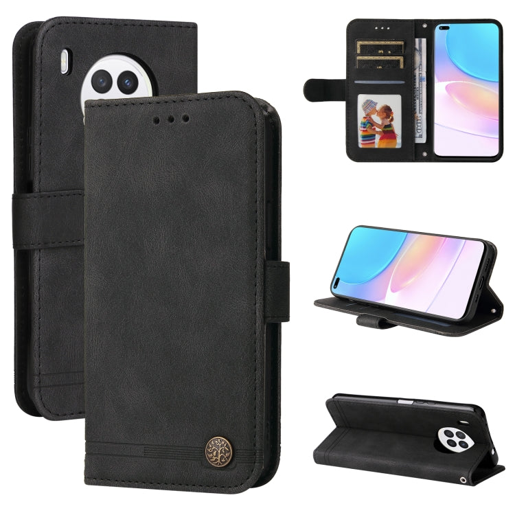 Custodia per telefono in pelle a vibrazione orizzontale con bottone in metallo con albero della vita Skin Feel, For OPPO Realme 8i, For OPPO Realme GT NEO2, For OPPO Reno6 4G, For Huawei Nova 8i / Honor 50 Lite