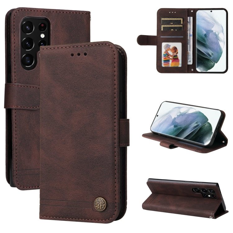 Custodia per telefono in pelle a vibrazione orizzontale con bottone in metallo con albero della vita Skin Feel, For Huawei Nova 9 / Honor 50 5G, For Samsung Galaxy M52 5G, For Samsung Galaxy S22+ 5G, For Samsung Galaxy S22, For Samsung Galaxy S22 Ultra