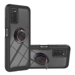 Starry Sky Solid Color Series Custodia antiurto per PC + TPU con supporto ad anello e funzione magnetica, For Samsung Galaxy A03s 164mm