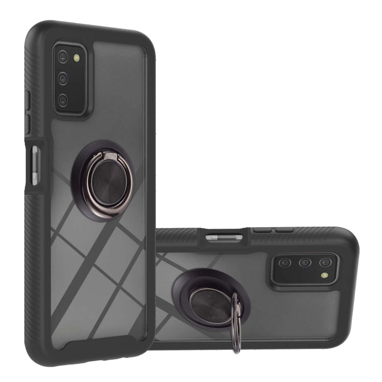 Starry Sky Solid Color Series Custodia antiurto per PC + TPU con supporto ad anello e funzione magnetica, For Samsung Galaxy A03s 164mm