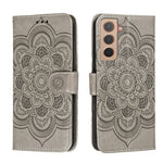 Custodia portafoglio in pelle Sun Mandala per Samsung Galaxy S22