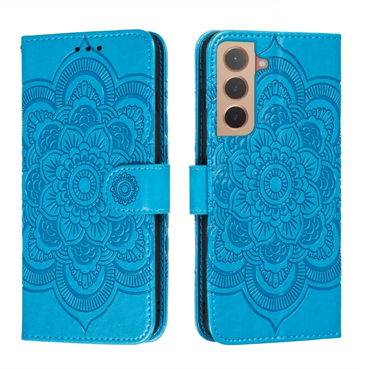 Custodia portafoglio in pelle Sun Mandala per Samsung Galaxy S22