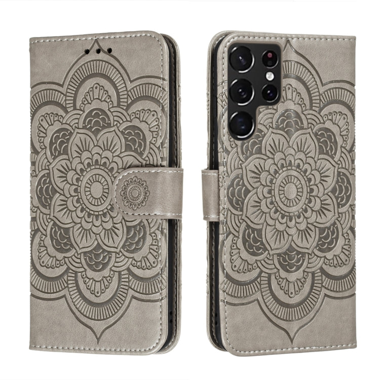 Custodia portafoglio in pelle Sun Mandala per Samsung Galaxy S22