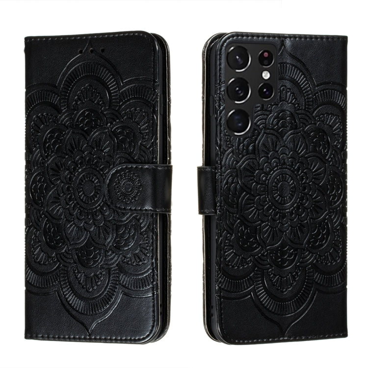 Custodia portafoglio in pelle Sun Mandala per Samsung Galaxy S22