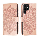 Custodia portafoglio in pelle Sun Mandala per Samsung Galaxy S22