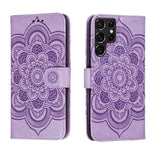 Custodia portafoglio in pelle Sun Mandala per Samsung Galaxy S22