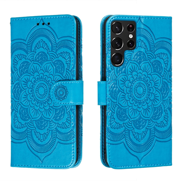 Custodia portafoglio in pelle Sun Mandala per Samsung Galaxy S22