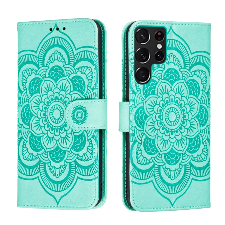 Custodia portafoglio in pelle Sun Mandala per Samsung Galaxy S22