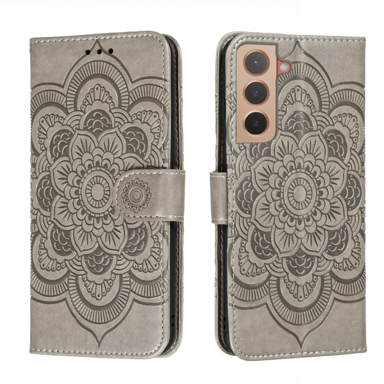 Custodia portafoglio in pelle Sun Mandala per Samsung Galaxy S22