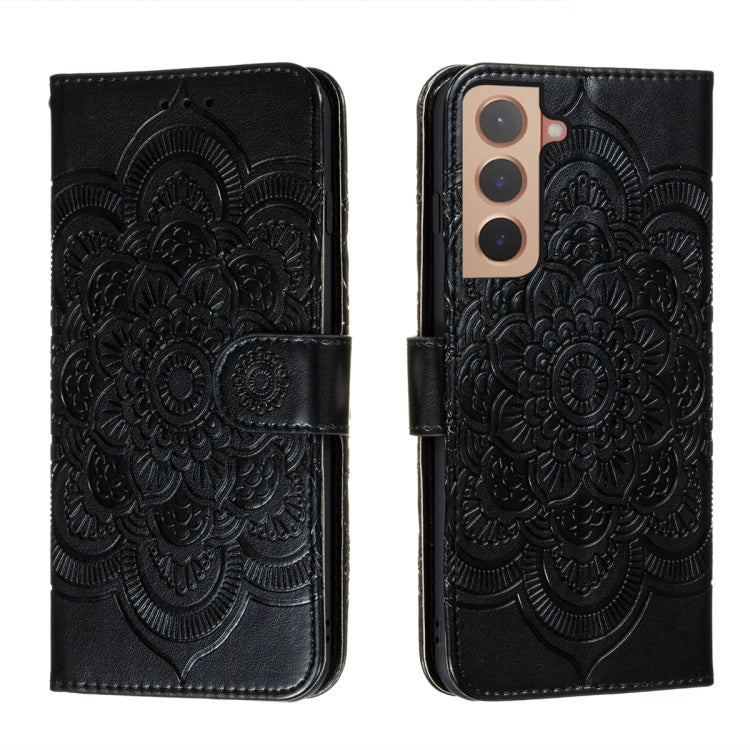 Custodia portafoglio in pelle Sun Mandala per Samsung Galaxy S22