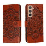 Custodia portafoglio in pelle Sun Mandala per Samsung Galaxy S22