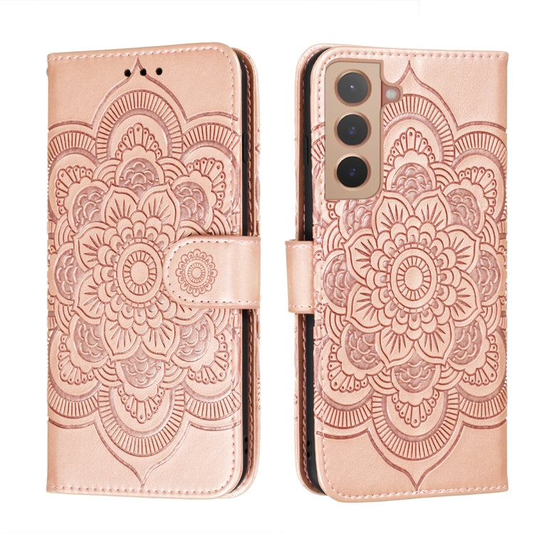 Custodia portafoglio in pelle Sun Mandala per Samsung Galaxy S22