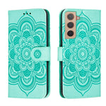 Custodia portafoglio in pelle Sun Mandala per Samsung Galaxy S22