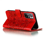 Custodia in pelle per telefono con motivo a goffratura Sun Mandala con supporto, slot per carte, portafoglio e cordino, For Xiaomi Redmi Note 11, For Xiaomi Redmi Note 11 Pro