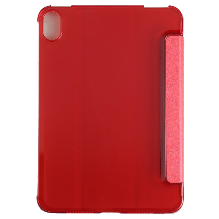 Custodia per tablet in pelle pieghevole orizzontale tripla con struttura in seta con supporto, For iPad mini 2024 / mini 6
