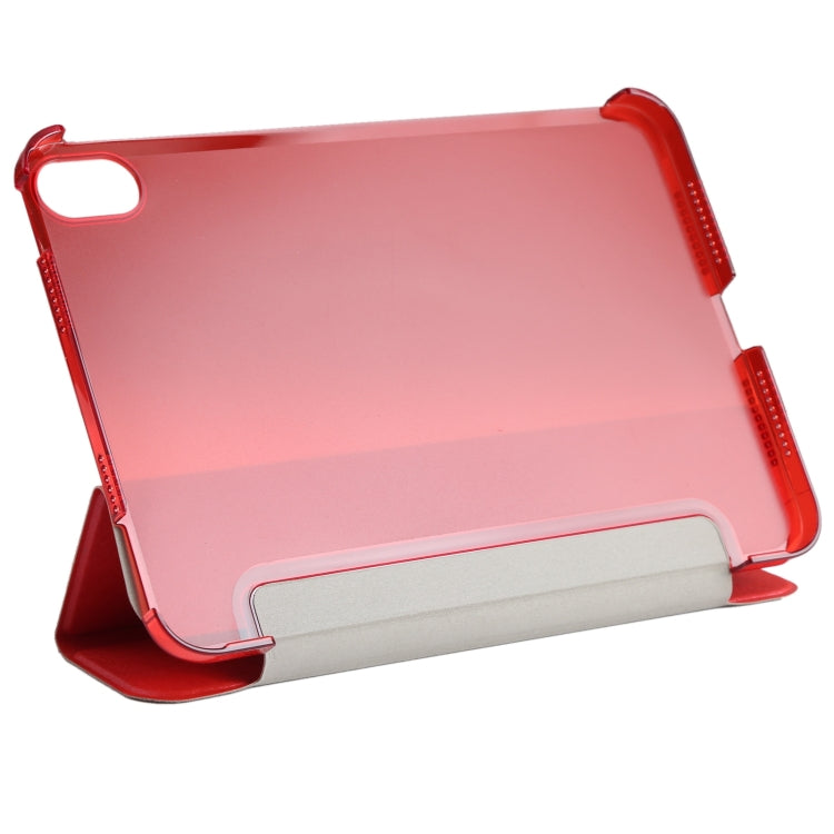 Custodia per tablet in pelle pieghevole orizzontale tripla con struttura in seta con supporto, For iPad mini 2024 / mini 6
