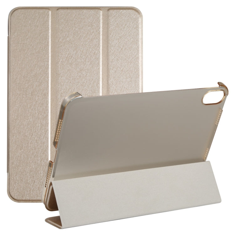 Custodia per tablet in pelle pieghevole orizzontale tripla con struttura in seta con supporto, For iPad mini 2024 / mini 6