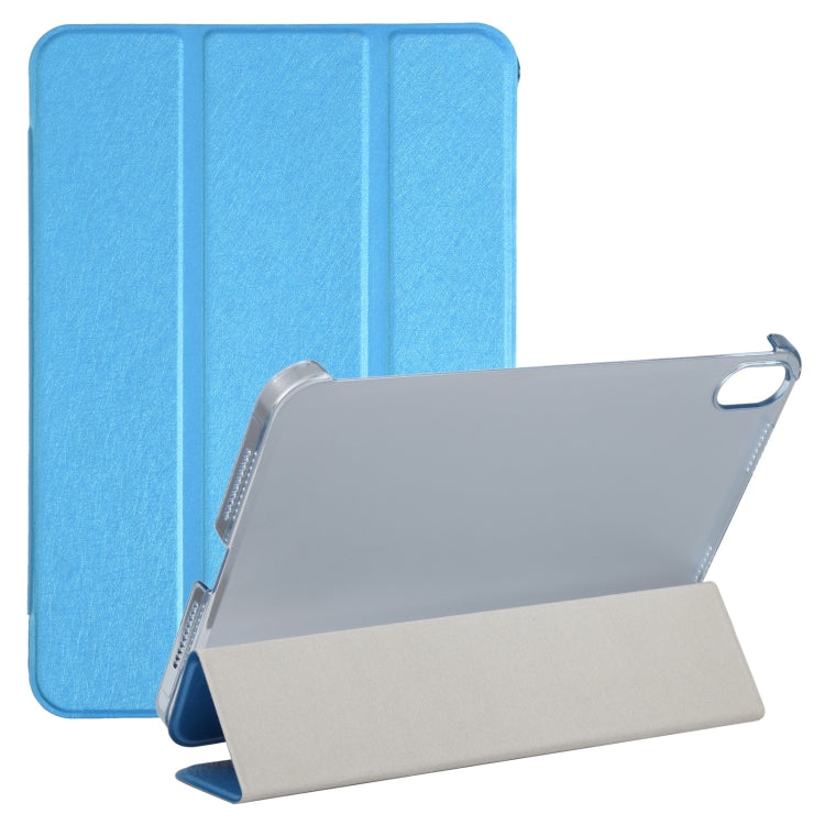 Custodia per tablet in pelle pieghevole orizzontale tripla con struttura in seta con supporto, For iPad mini 2024 / mini 6