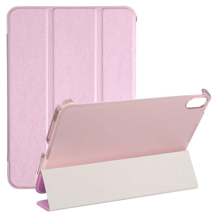 Custodia per tablet in pelle pieghevole orizzontale tripla con struttura in seta con supporto, For iPad mini 2024 / mini 6