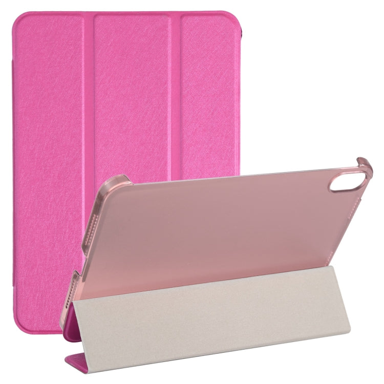 Custodia per tablet in pelle pieghevole orizzontale tripla con struttura in seta con supporto, For iPad mini 2024 / mini 6