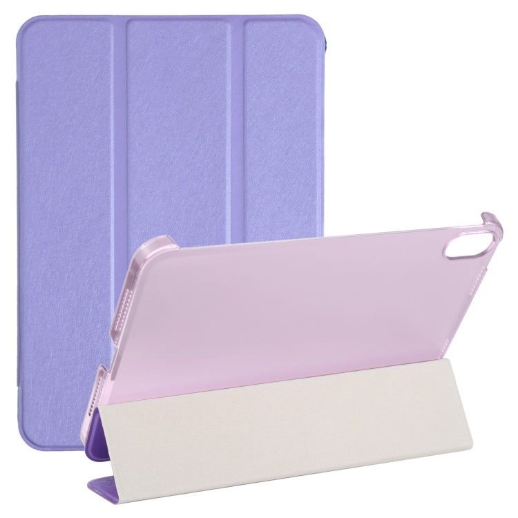 Custodia per tablet in pelle pieghevole orizzontale tripla con struttura in seta con supporto, For iPad mini 2024 / mini 6