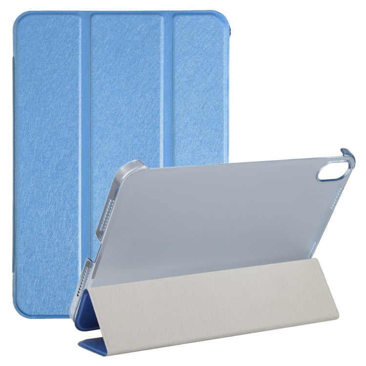 Custodia per tablet in pelle pieghevole orizzontale tripla con struttura in seta con supporto, For iPad mini 2024 / mini 6