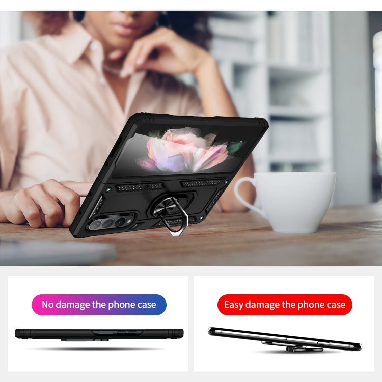 Custodia per telefono antiurto in TPU + PC con supporto rotante, For Samsung Galaxy Z Fold3 5G