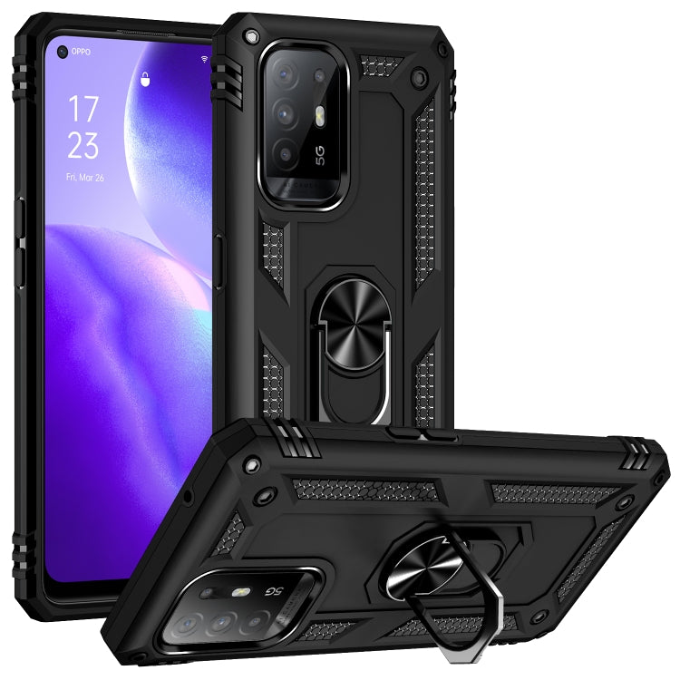 Custodia protettiva antiurto per telefono in TPU + PC con supporto girevole a 360 gradi, For OPPO Reno5 Z