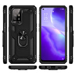 Custodia protettiva antiurto per telefono in TPU + PC con supporto girevole a 360 gradi, For OPPO Reno5 Z