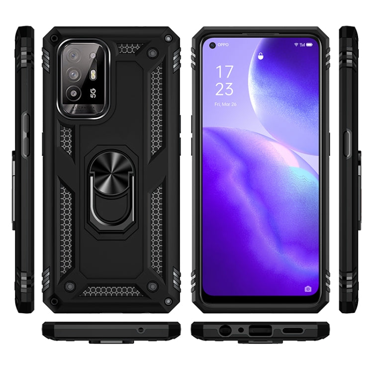 Custodia protettiva antiurto per telefono in TPU + PC con supporto girevole a 360 gradi, For OPPO Reno5 Z