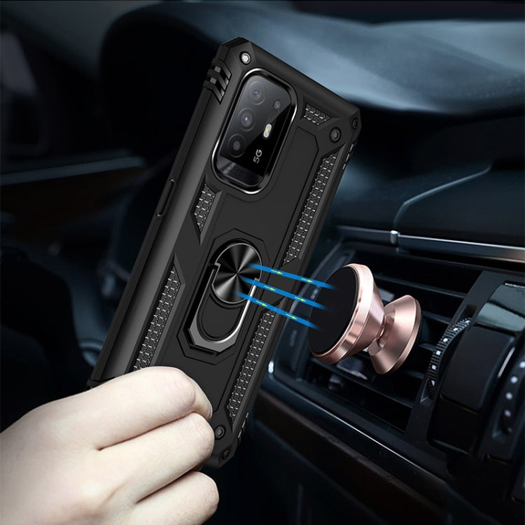 Custodia protettiva antiurto per telefono in TPU + PC con supporto girevole a 360 gradi, For OPPO Reno5 Z