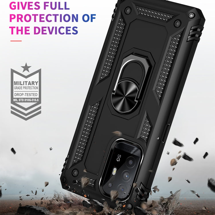 Custodia protettiva antiurto per telefono in TPU + PC con supporto girevole a 360 gradi, For OPPO Reno5 Z