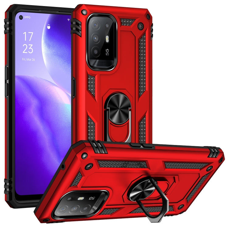 Custodia protettiva antiurto per telefono in TPU + PC con supporto girevole a 360 gradi, For OPPO Reno5 Z