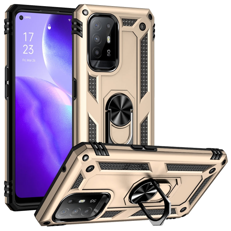 Custodia protettiva antiurto per telefono in TPU + PC con supporto girevole a 360 gradi, For OPPO Reno5 Z