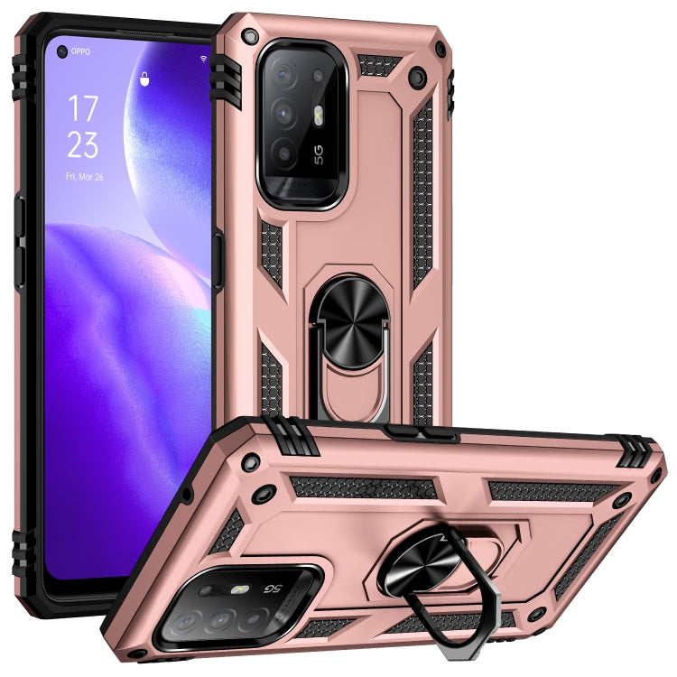 Custodia protettiva antiurto per telefono in TPU + PC con supporto girevole a 360 gradi, For OPPO Reno5 Z