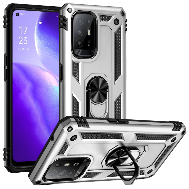 Custodia protettiva antiurto per telefono in TPU + PC con supporto girevole a 360 gradi, For OPPO Reno5 Z