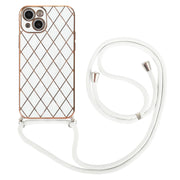 Custodia per telefono con cordino in pelle di agnello galvanica, For iPhone 13 mini, For iPhone 13, For iPhone 13 Pro, For iPhone 13 Pro Max